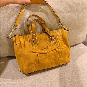 Coach Sunflower Yellow Leather Ashley Purse